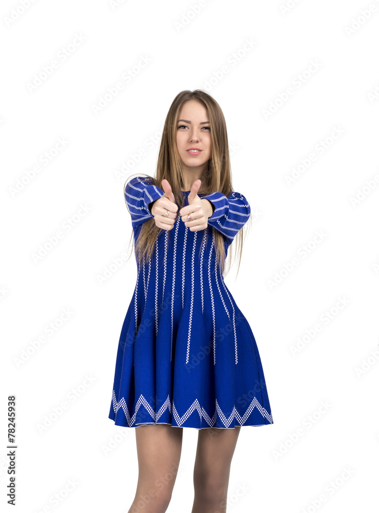 Happy smiling young lady with ok hand sign Happy smiling young lady with ok hand sign