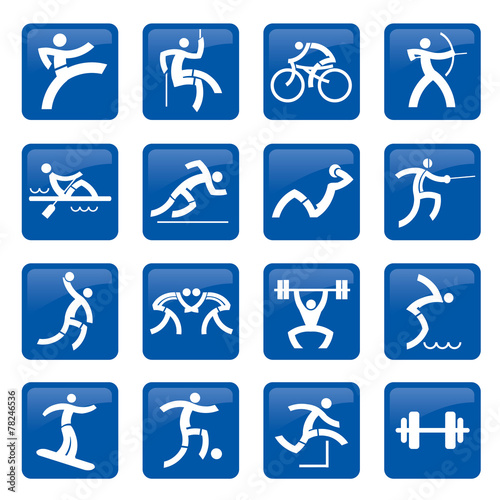 Sport blue web icons buttons