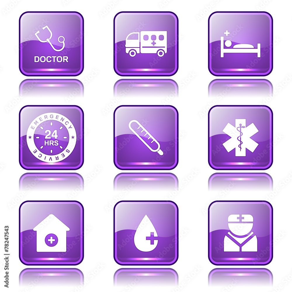 Hospital Health Square Vector Violet Icon Design Set 2 Hospital Health Square Vector Violet Icon Design Set 2