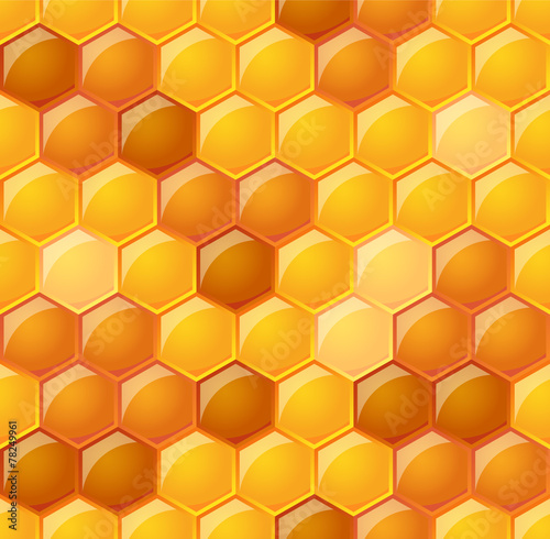 vector seamless pattern with glossy honeycombs