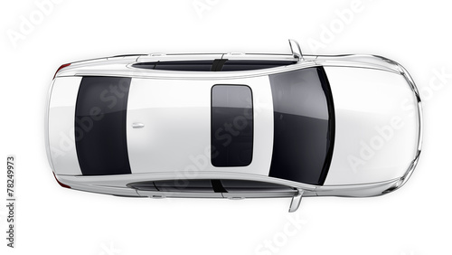 White car - top view