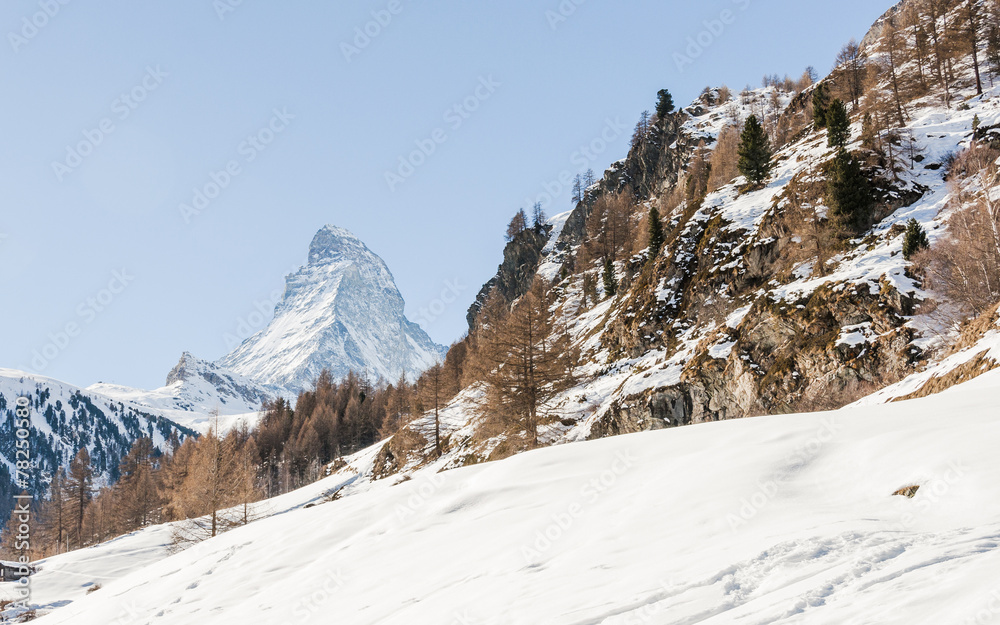 Zermatt, Dorf, Alpen, Walliser Berge, Winterwanderung, Schweiz