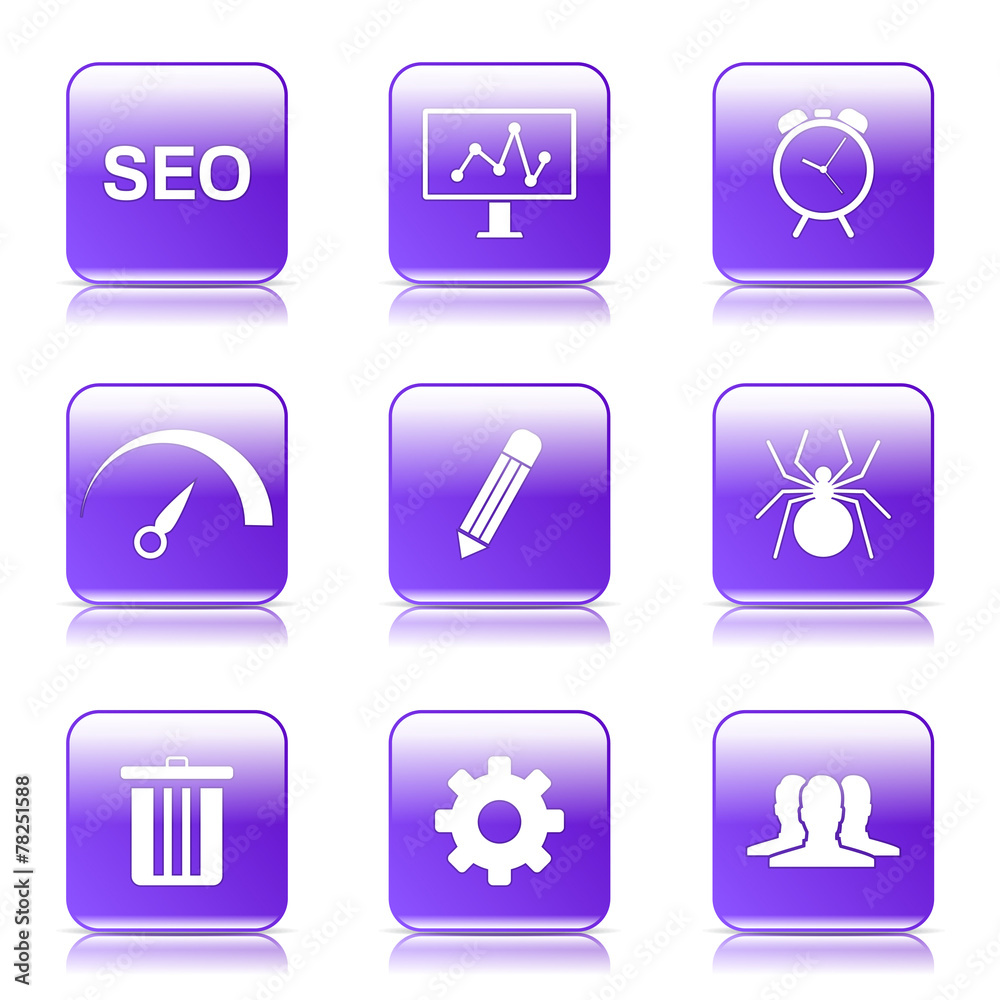 SEO Internet Sign Square Vector Violet Icon Design Set 8 SEO Internet Sign Square Vector Violet Icon Design Set 8