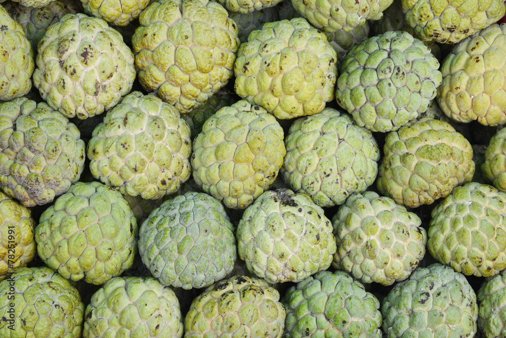 Obraz premium Background Fruit Annona Squamosa or Custard Apple