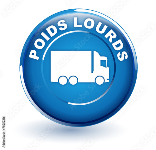 poids lourds sur bouton bleu