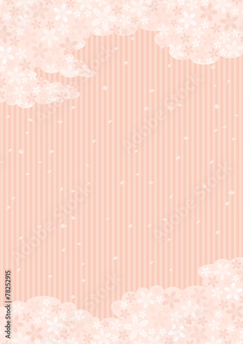 桜の雲と桃色の背景