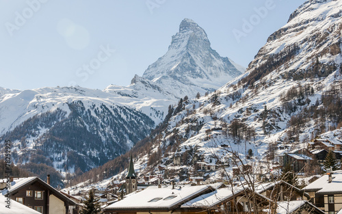 Zermatt, Dorf, Alpen, Wallis, Dorfzentrum, Winter, Schweiz photo