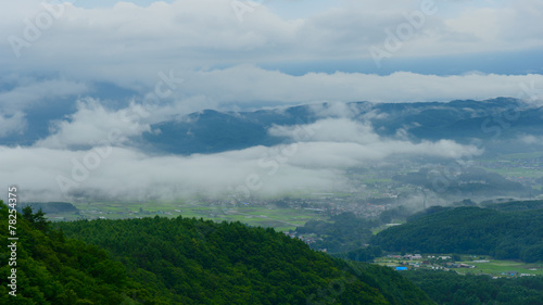 Landscape of Suwa in Nagano, Japan