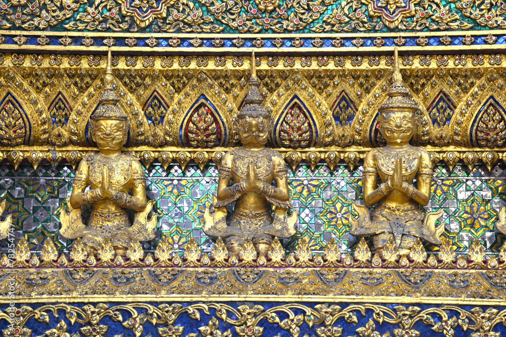 Golden Garuda and Giant decoration at Wat Phra Kaew