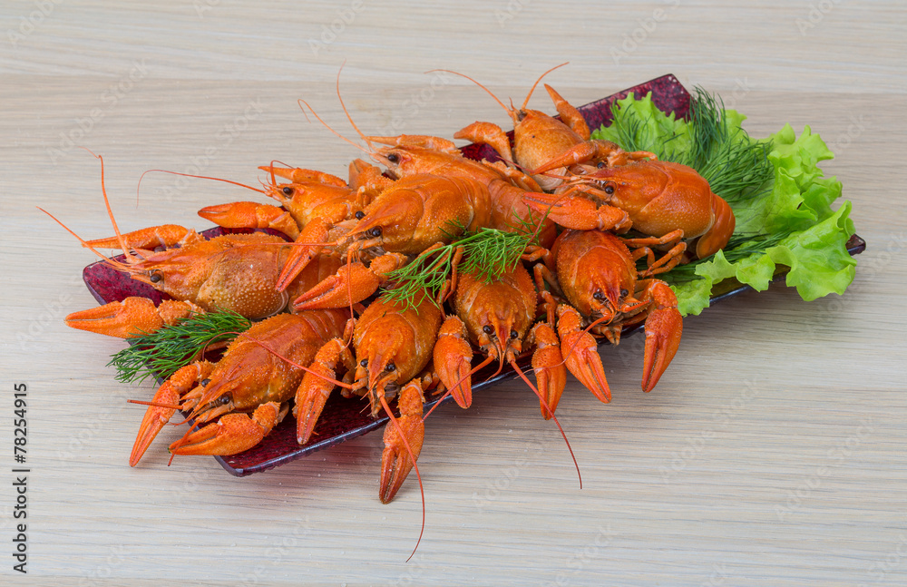 Boiled crayfish