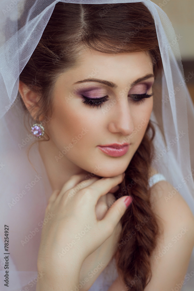 Awesome bride portrait with perfect makeup Awesome bride portrait with perfect makeup