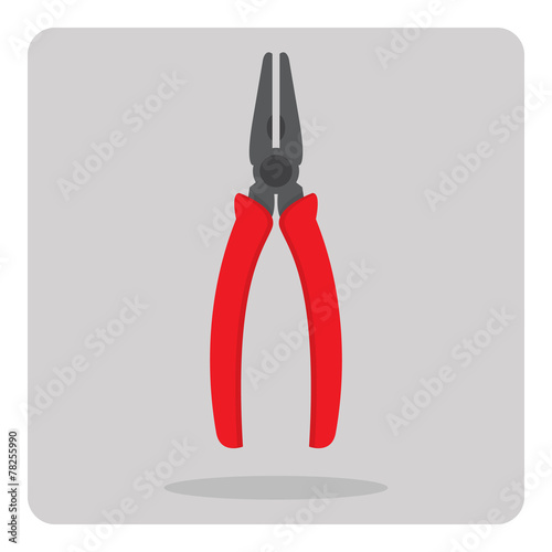 Vector of flat icon, pliers on isolated background