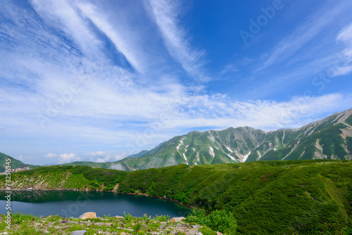 Mikurigaike pond in the Tateyama mountain range in Toyama  Japan