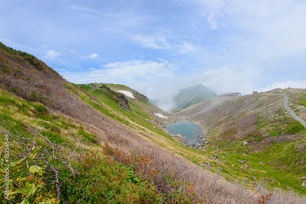 Jigokudani valley in the Tateyama mountain range in Toyama, Japa Jigokudani valley in the Tateyama mountain range in Toyama, Japa