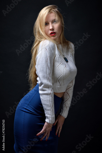 Portrait of the beautiful sexy blonde woman,