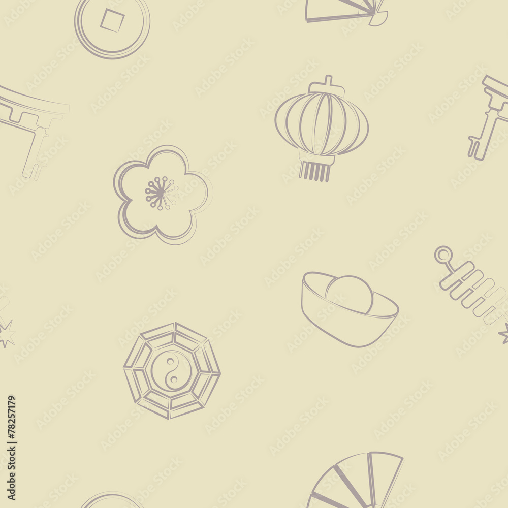 seamless background with chinese New year icons seamless background with chinese New year icons