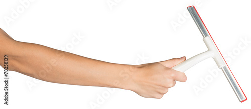Φωτογραφία Female hand holding squeegee