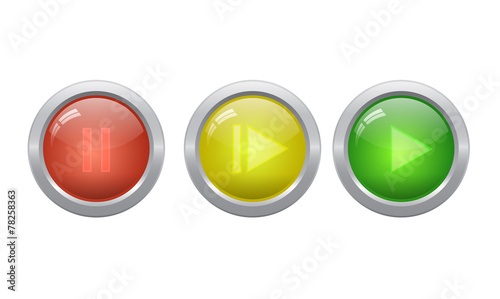 Colorful glass buttons in a metal frame