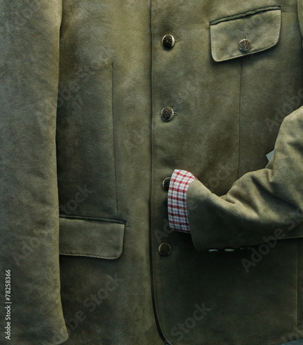 Men's marsh color suede jacket