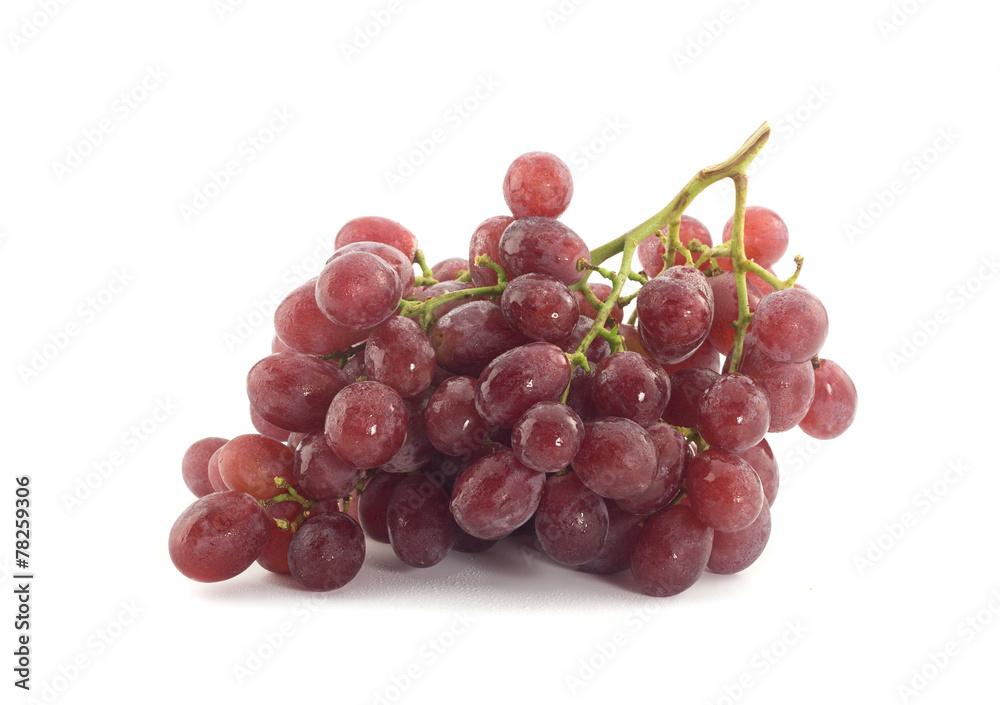 Bunch of fresh grapes fruit on white