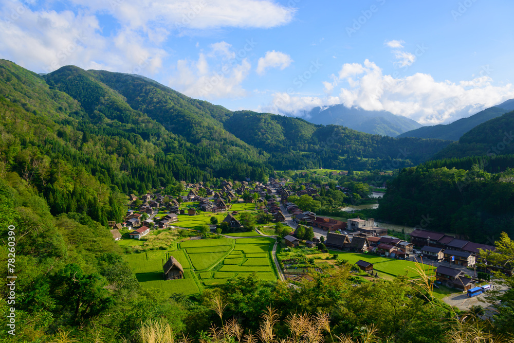 Historic Village of Shirakawa-go in summer