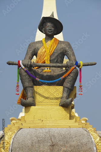 Statue of the King Chao Anouvong in Vientiane, Laos. photo