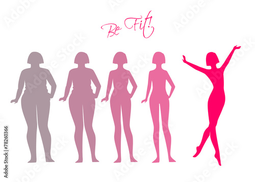 Be fit, woman silhouette images