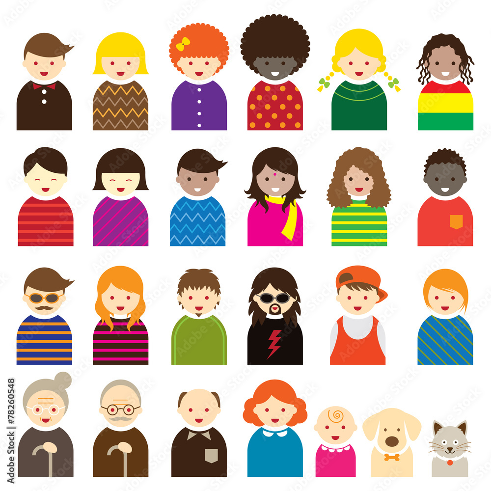 Various People Symbol Icons Family Set
