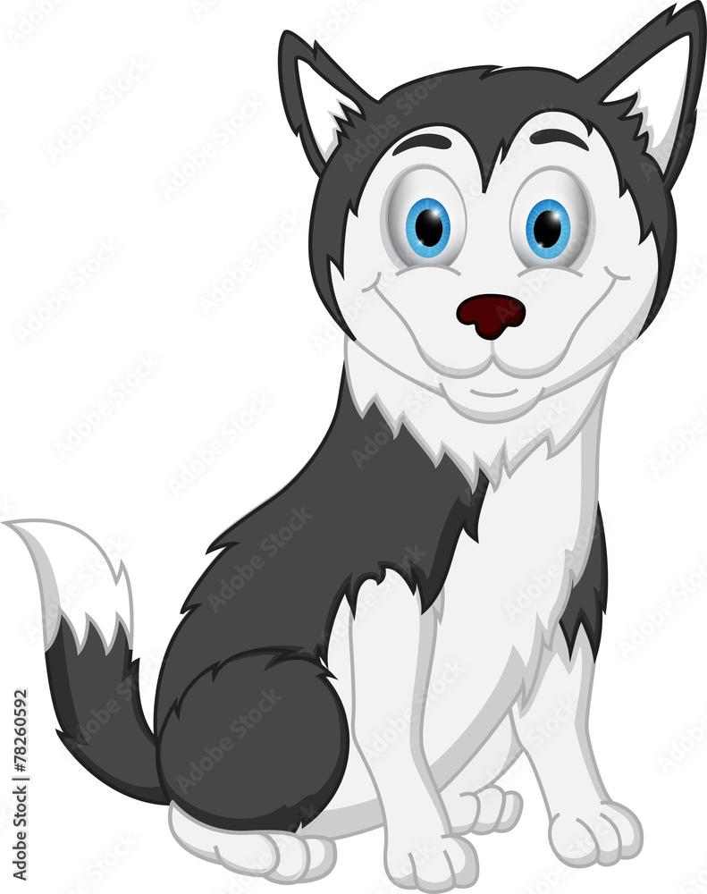 Naklejka premium Husky dog cartoon