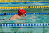 Girl Swimming Race