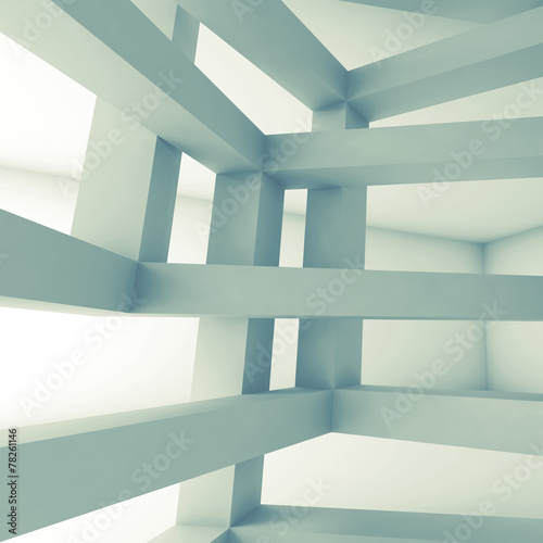 Square 3d interior, abstract architecture background