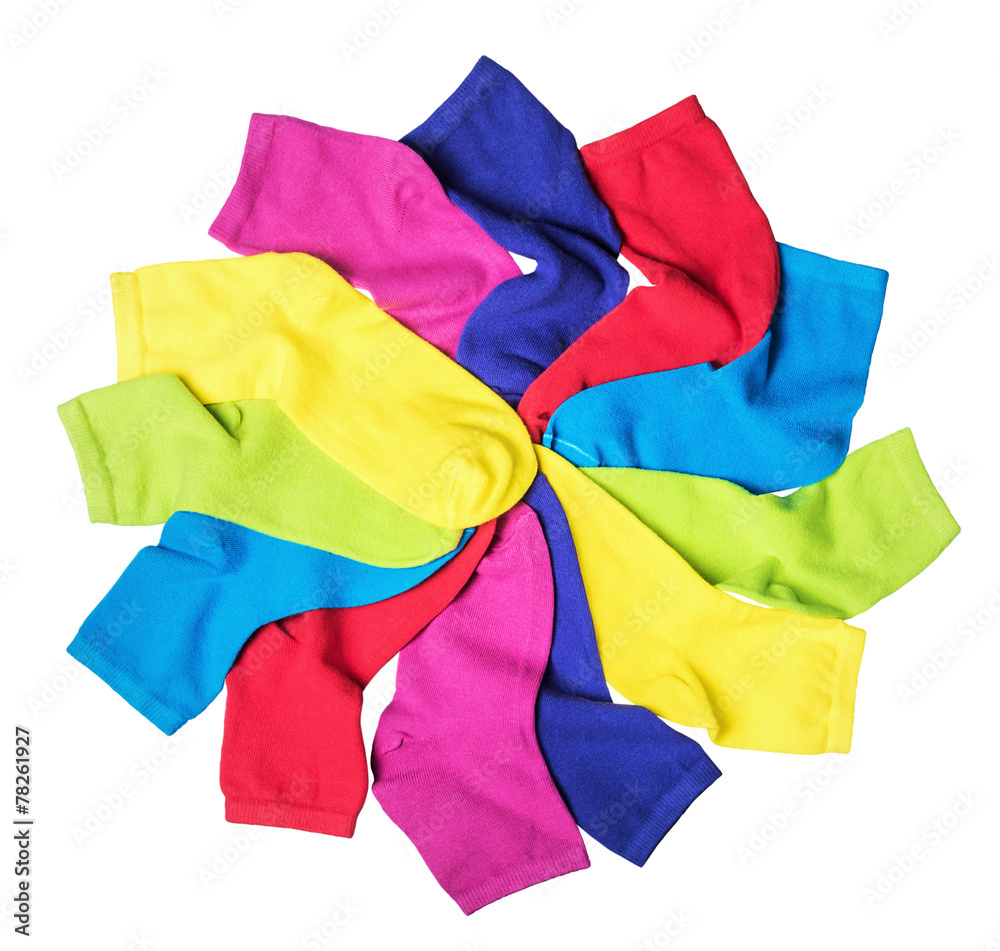 Colorful socks isolated