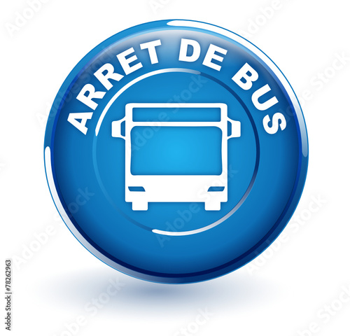 arrêt de bus sur bouton bleu