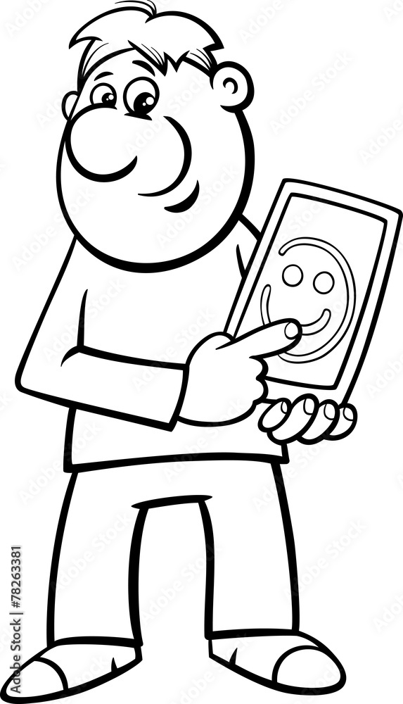 tablet with tablet coloring page