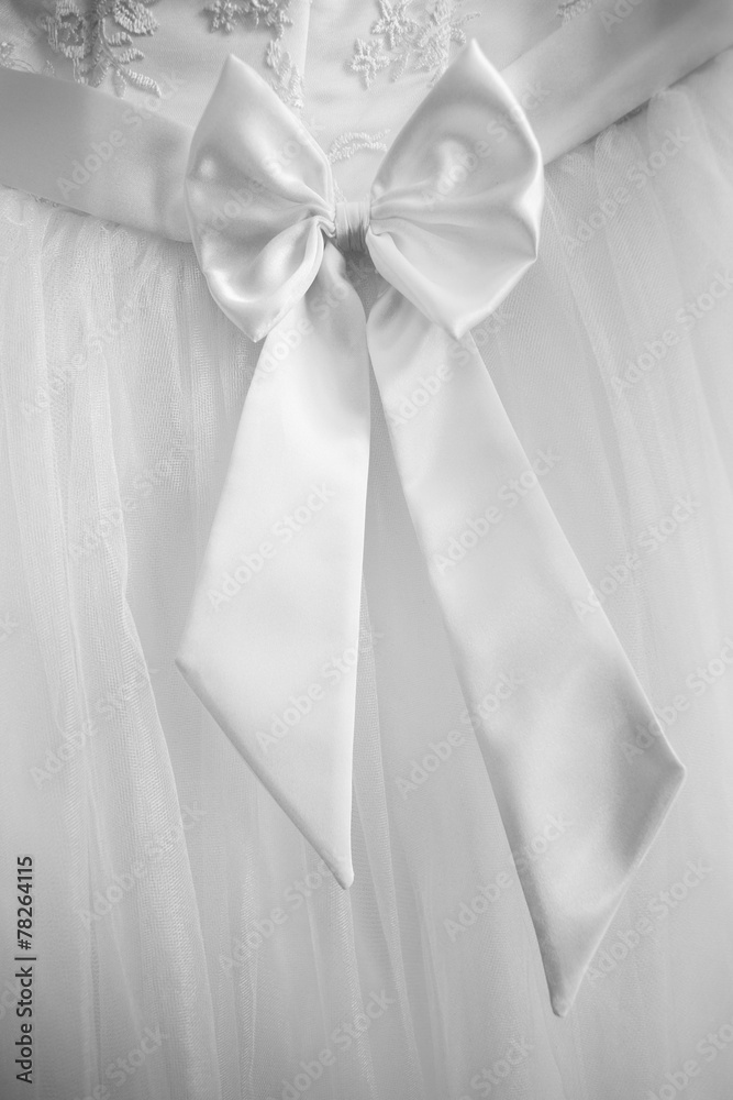Closeup of back of wedding dress detail Closeup of back of wedding dress detail