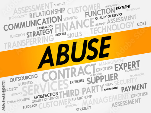 Abuse word cloud, business concept
