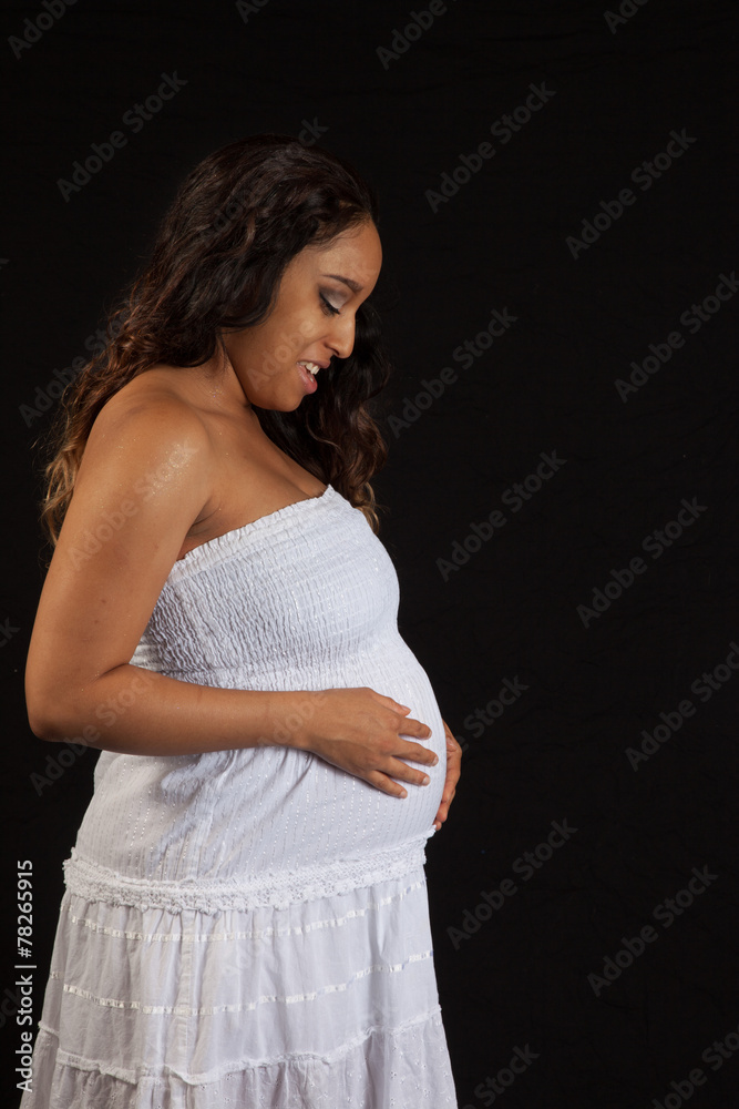 Pregnant woman in thoughtful mood Pregnant woman in thoughtful mood