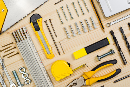 Assorted Woodwork and Carpentry or Construction Tools photo