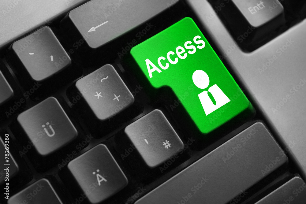 grey keyboard green enter button access grey keyboard green enter button access