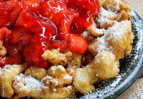 Strawberry funnel cake