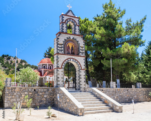 Entrance to the church. Rhodes Island. Greece