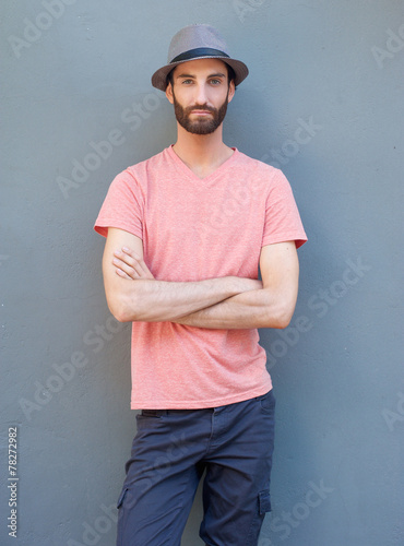 Male fashion model with hat
