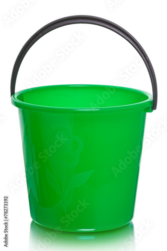 Green  plastic bucket