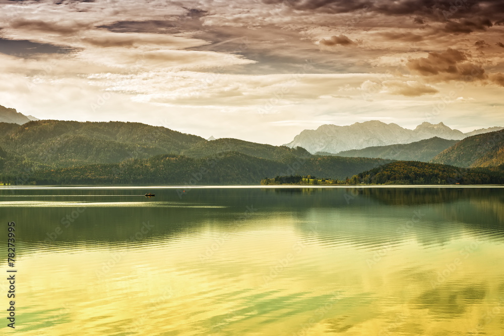 Fototapeta premium Waterfront from Walchensee Bavaria