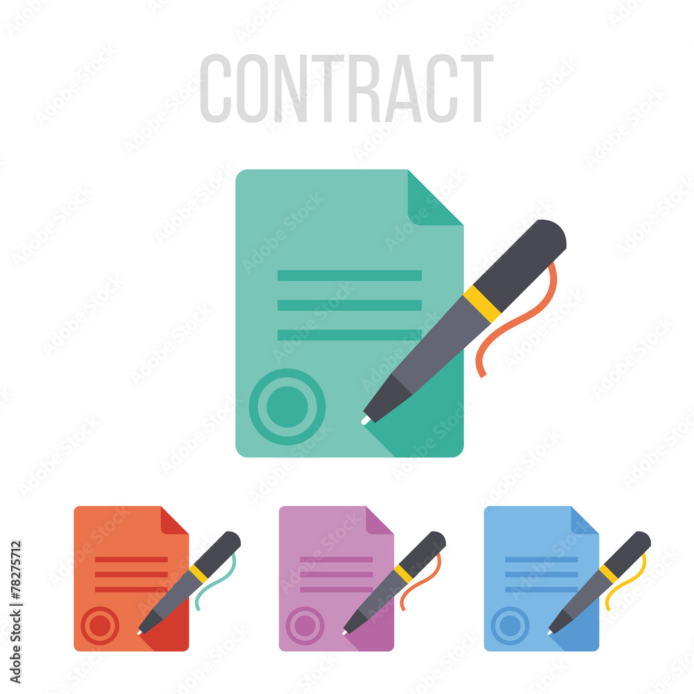 Vector sign contract icons Stock Vector | Adobe Stock
