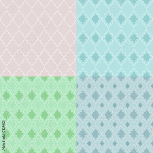 Set of 4 seamless geometric vector patterns.