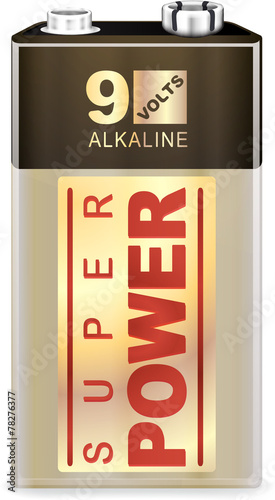 9 Volt battery vector illustration.