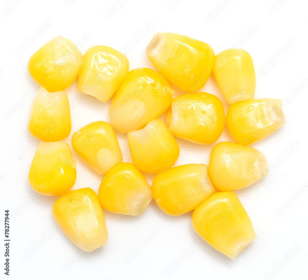 corn on a white background. close-up corn on a white background. close-up