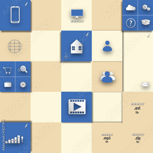 blue set off square desk