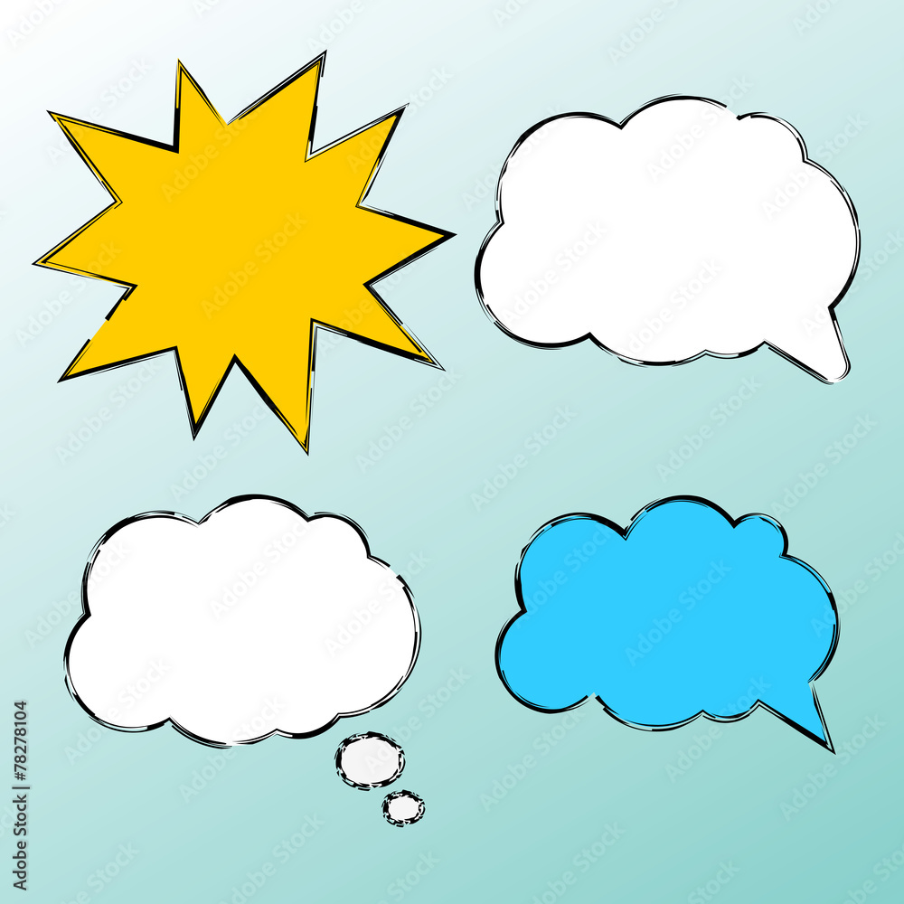 Set of speech bubbles, cloud and star. Set of speech bubbles, cloud and star.